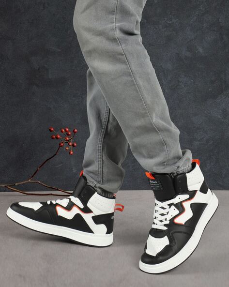 Buy Black & White Sneakers for Men by BONKERZ Online