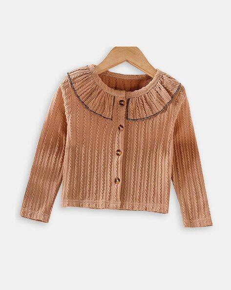 Hopscotch Sweaters For Girl Buy Brown Sweaters Cardigans For Girls