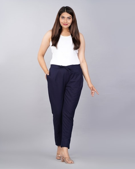 Woodford Navy blue/white check lounge pants - Women's | Toosh Clothing