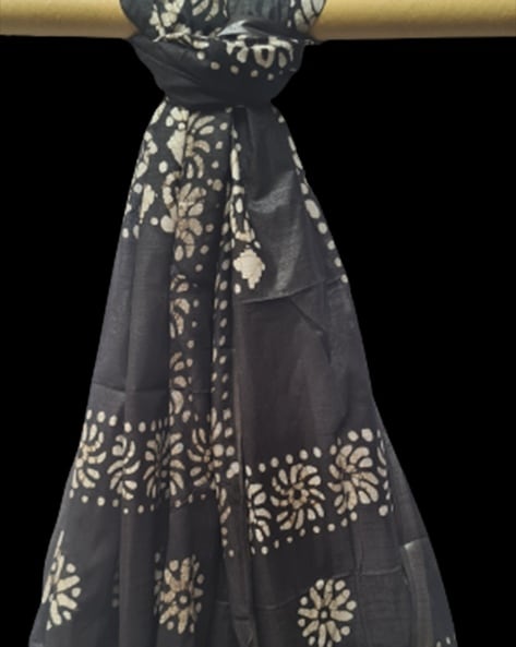 Batik Print Handloom Dupatta with Tassels Price in India