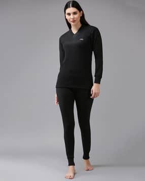V-Neck Thermal Top & Pants Set