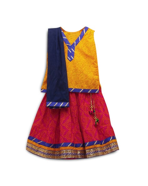 Lace Embroidered Lehenga Choli Set with Dupatta