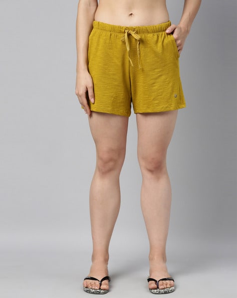 Mustard yellow shop womens shorts