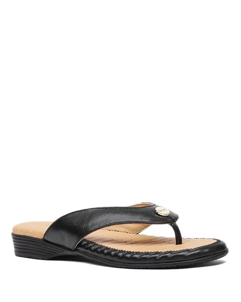 V-strap Sandals with Applique Detail