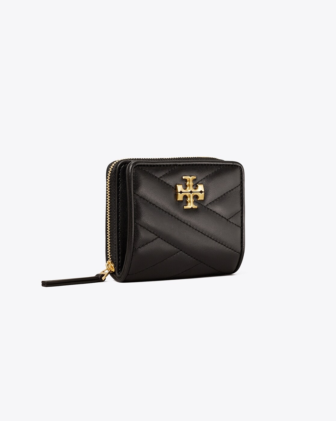 Tory Burch Women's T Monogram Zip Slim Wallet in Black, One Size