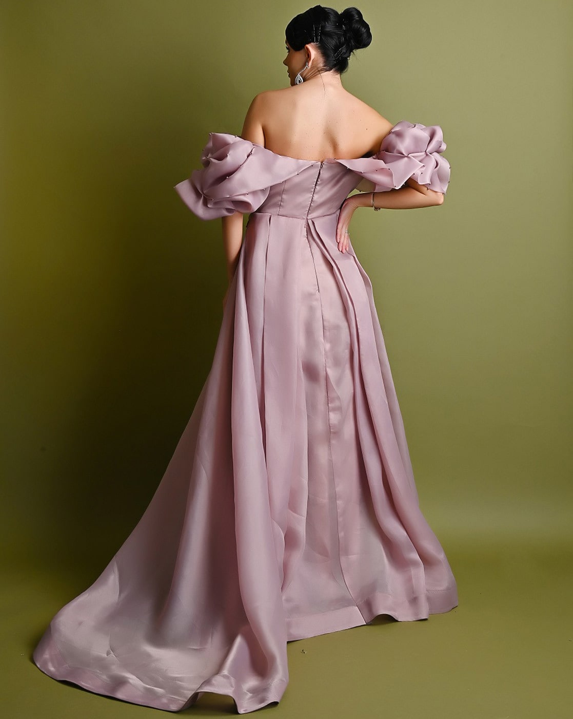 Old rose clearance off shoulder gown