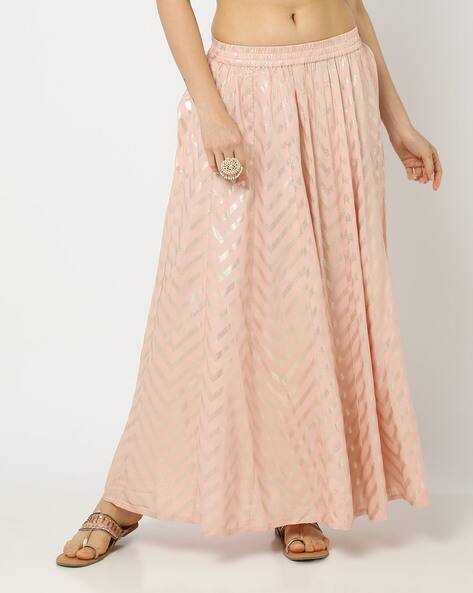 Chevron Print Flared Skirt