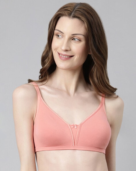 Enamor Women's Medium Coverage Padded Stretch Cotton T-Shirt Bra – Online  Shopping site in India