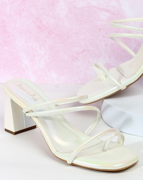 Square toe sandals discount white