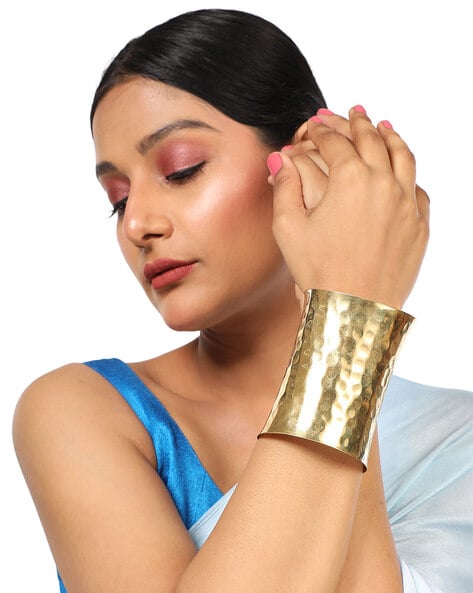 Buy 18k Gold Cuff Bracelet. Solid Gold Cuff. Hammered Gold Cuff. Recycled Gold  Jewelry Online in India - Etsy