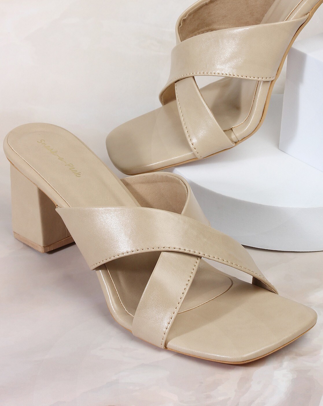 Buy THE ARWAH Women Attractive High Heels Sandals (Beige, numeric_4) at  Amazon.in