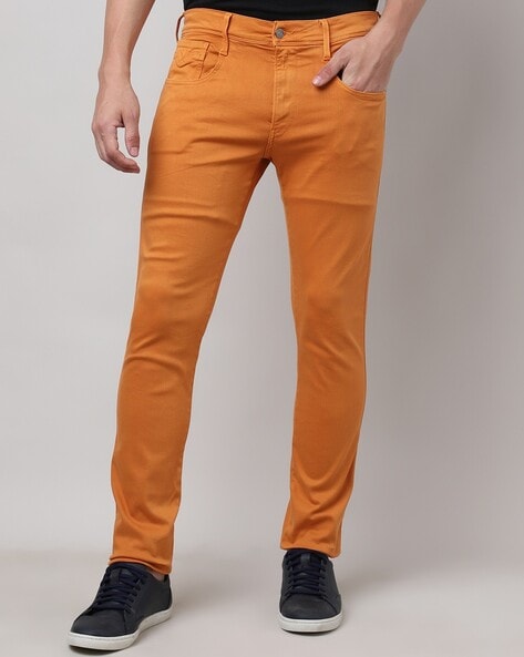 Denim Trousers Pantalones | Orange Baggy Jeans | Orange Mens Jeans | Orange  Trousers - Jeans - Aliexpress