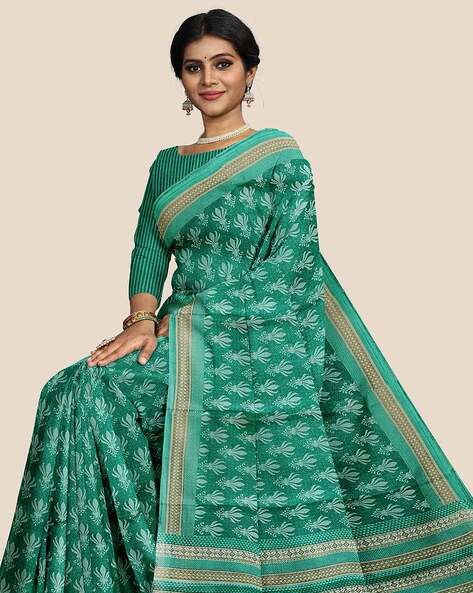 Buy light green silk cotton saree at The S Studio