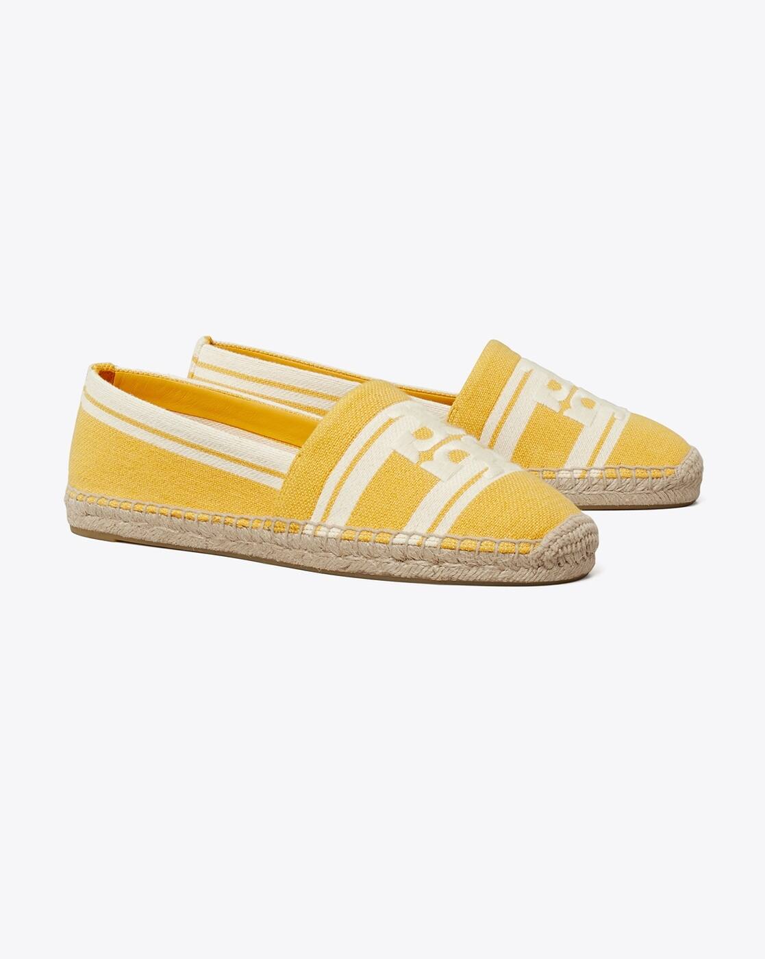 Buy Tory Burch Double T Jacquard Espadrilles Yellow Color Women