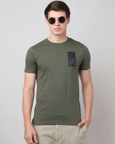 HUGO - HUGO  REPLAY cotton T-shirt with capsule logo badge