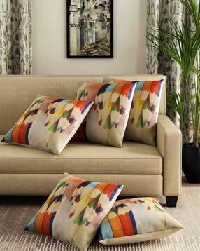homely by romee Pack of 5 Printed Square Cushion Covers 16"x 16"-picture-1
