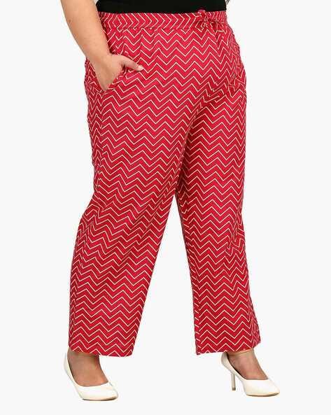 Multicoloured trousers with zigzag print