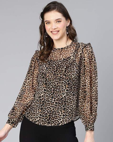 Cheetah deals print tops