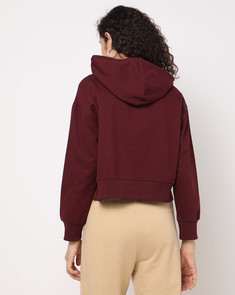 The SV Style Maroon Cropped Hoodie