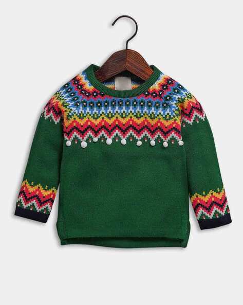 Embroidered Round-Neck Sweater