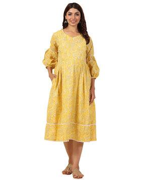 ikk kudi by seerat Printed Round-Neck Maternity Dress-picture-10