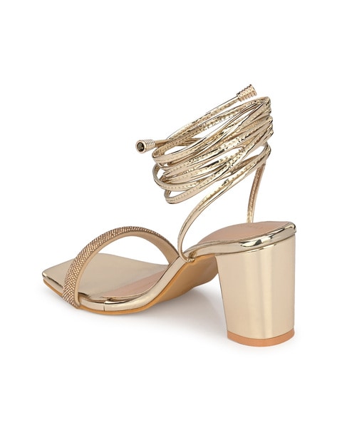 Rose Gold Low Heel Strappy Sandal | Shoes | Rose gold heels, Pink heels  bow, Rose gold strappy heels