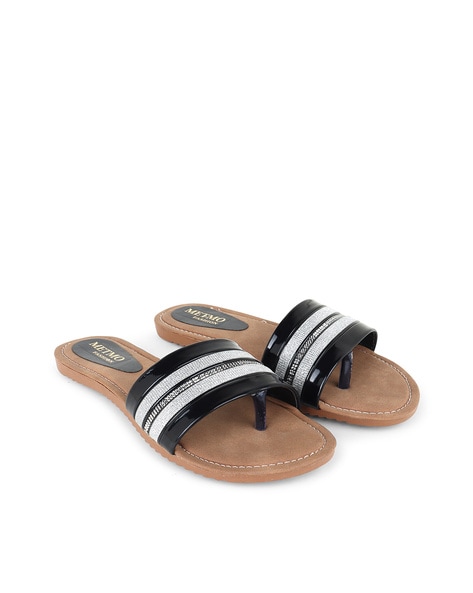 Buy Black Flat Sandals for Women by METMO Online Ajio