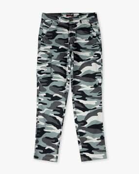 Camouflage Print Straight Fit Cargo Trousers-image-48
