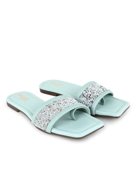 Buy online Women Embellished Slip On Sandal from flats for Women by The  Desi Dulhan for ₹1169 at 74% off | 2024 Limeroad.com