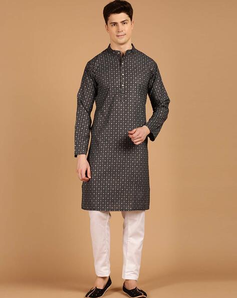 Black printed kurta online pajama