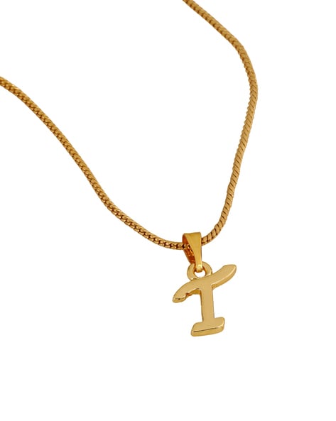 Buy Estele Rose Gold Plated Trendy T Charm Alphabet Initials Pendant for  Women Online