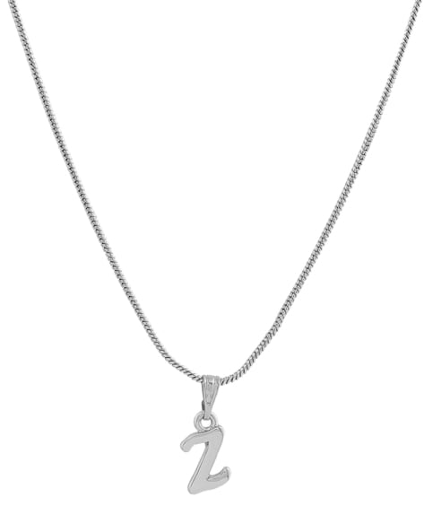Macy's 14k White Gold Necklace, Diamond Accent Letter Z Disk Pendant -  Macy's