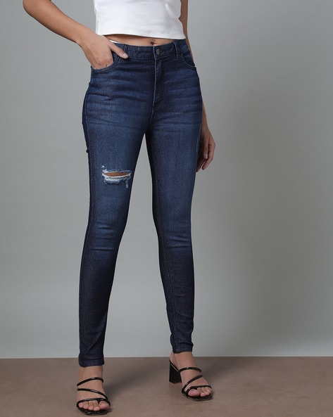 Plus Size Ultra High Rise Skinny Jeans with Ruching Detail | Fashion to  Figure