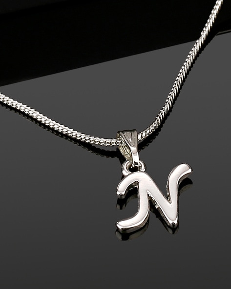 AURUM + GREY 9ct Gold N Initial Pendant Necklace | Liberty
