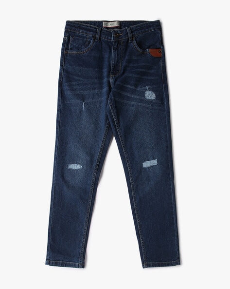 Light-Wash Mid-Rise Slim Fit Jeans