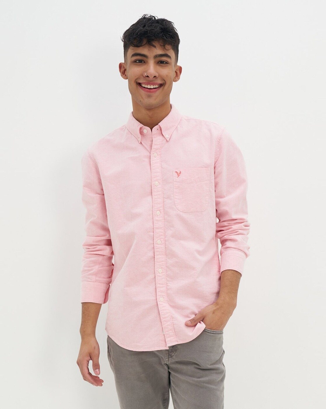 Buy Pink Shirts for Men by AMERICAN EAGLE Online Ajio