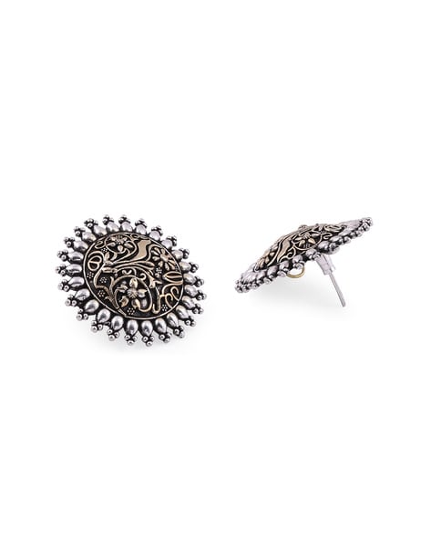 Pearl Silver Studs – aham jewellery | handcrafted silver jewellery