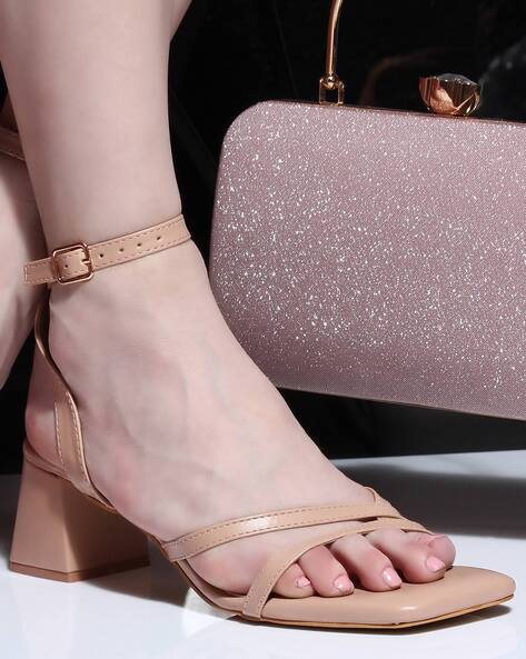 Nude chunky outlet heels