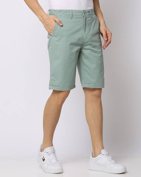 Slim Fit Flat-Front Shorts