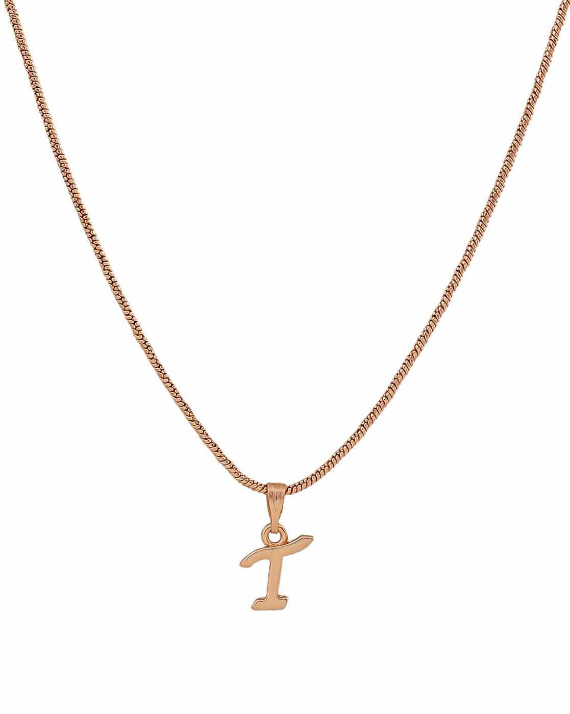 Buy Tipsyfly White, Crystal & Gold Initial Necklace - T Online