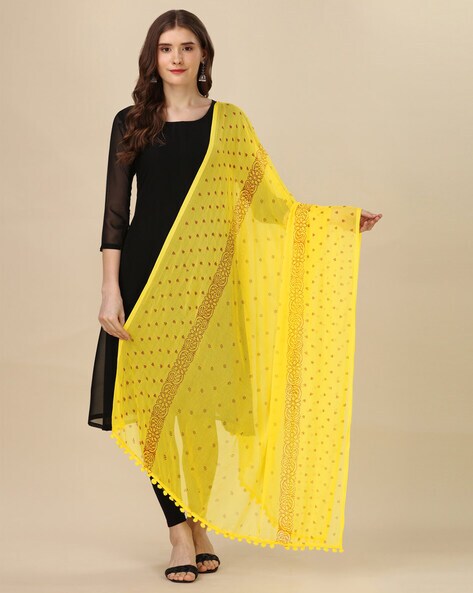 Dotted Print Dupatta with Tassels Price in India