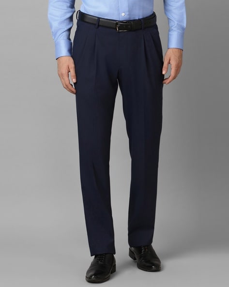 Buy Louis Philippe Dark Grey Regular Fit Checks Pleated Trousers for Mens  Online @ Tata CLiQ