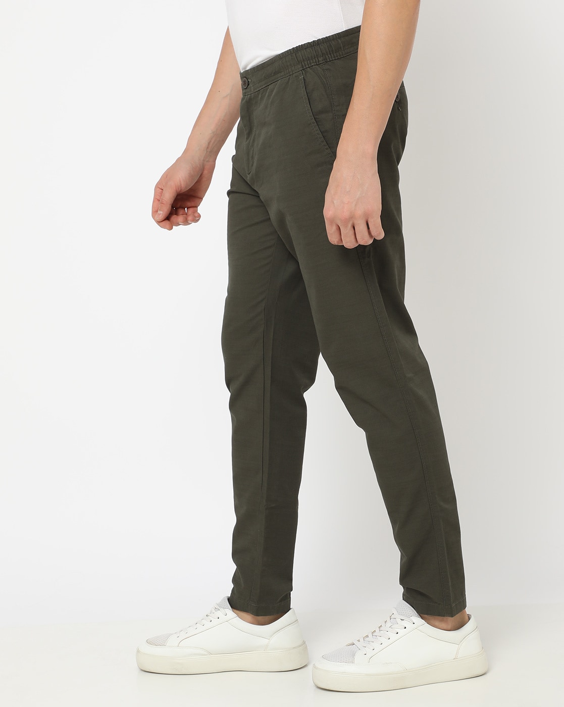 Slim Fit Bottle Green Trousers | Buy Online at Moss