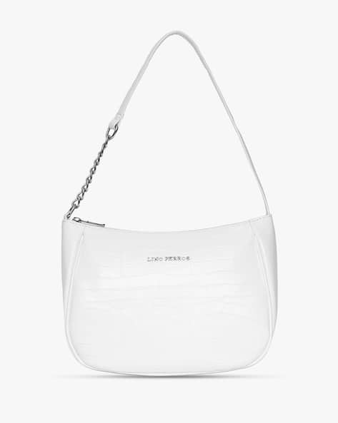 Women Croc-Embossed Baguette Bag