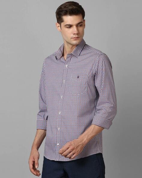 Louis Philippe Sport Men Checkered Casual Grey Shirt - Buy Louis