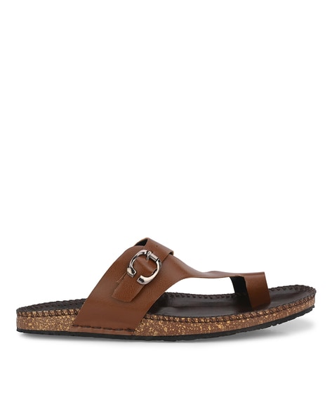 Black and best sale tan flip flops