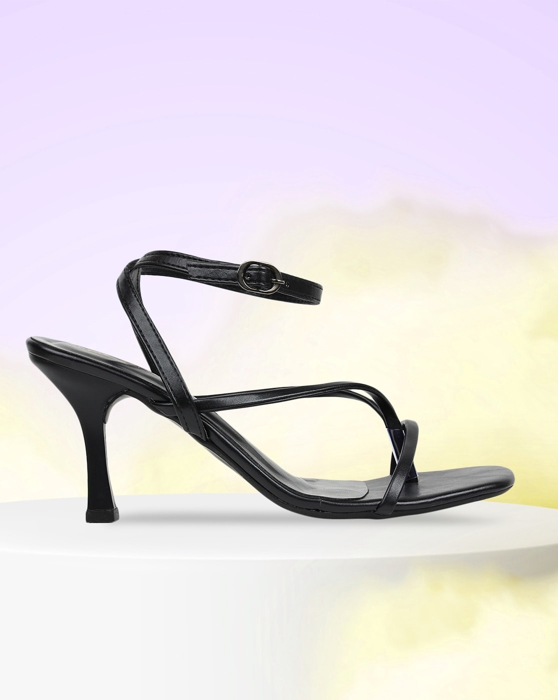 Black Leather-Look Strappy Sandals | New Look