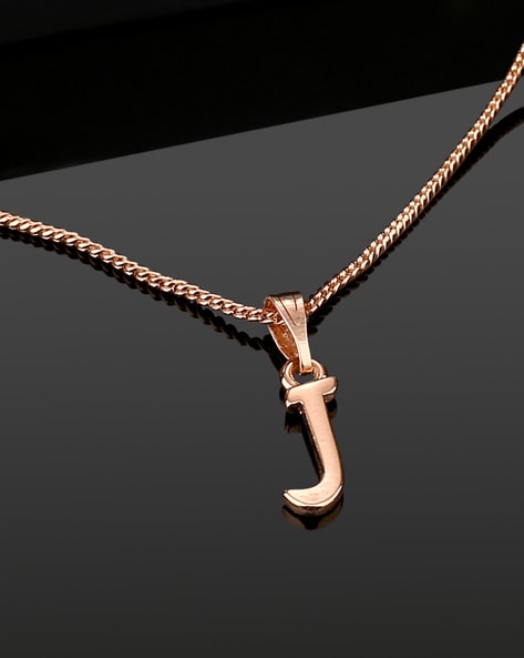 Letter j clearance necklace rose gold