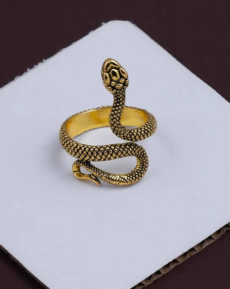 14k Cleopatra Snake Ring with Ruby Eyes - Katrina Lapenne