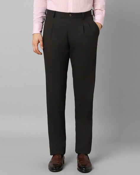 Men Slant Pocket Fold Pleated Tailored Pants | Pants outfit men, Black  dress pants men, Black pants men